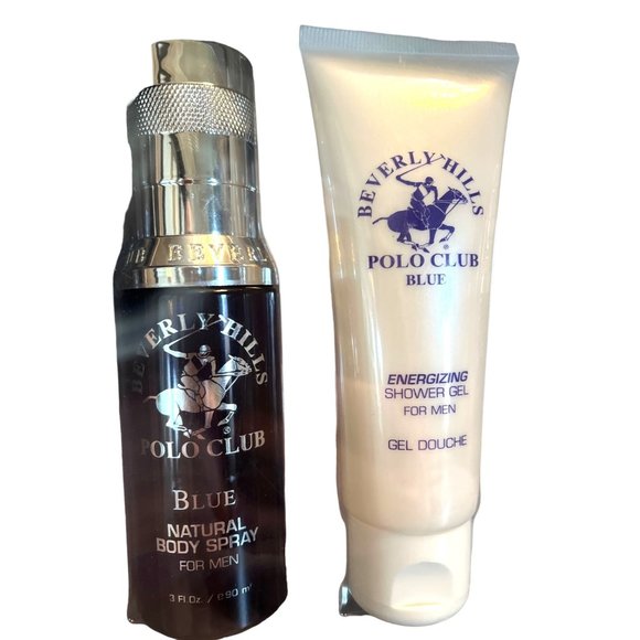 Beverly Hills Polo Club Blue Gift Set Body Spray Shower Gel After Shave Toilette - Picture 3 of 4